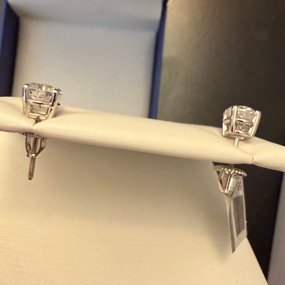 Agape Diamonds lab created 2 ct diamond stud earrings - Picture 7 of 12